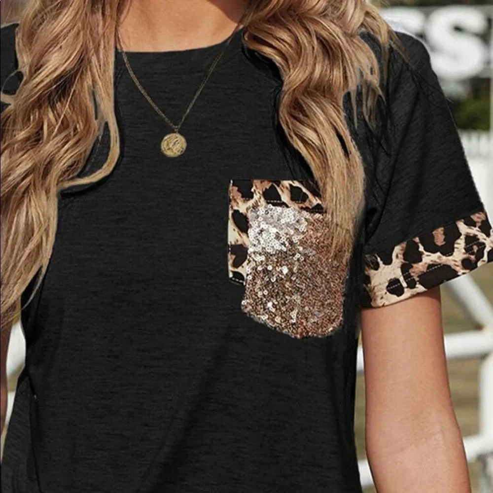 Boho white floral print sequins casual top - Picture 7 of 10